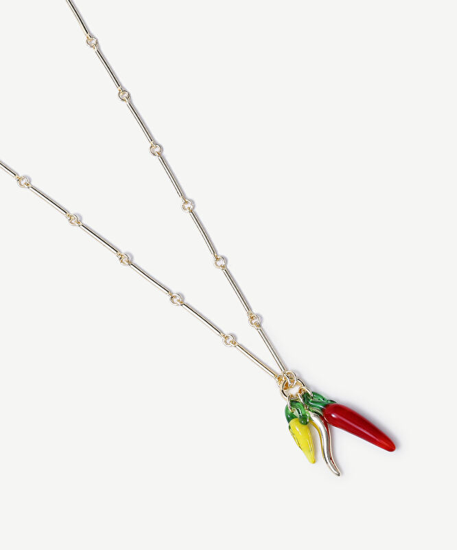 Charm Detaylı Uzun Kolye