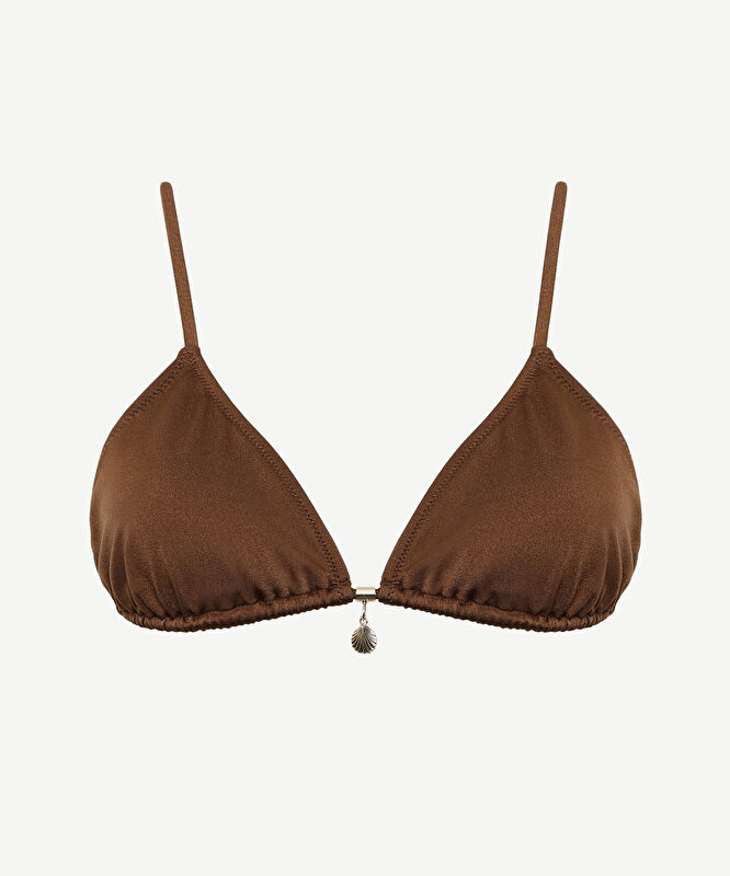 Boncuk Detaylı Üçgen Bikini Üst
