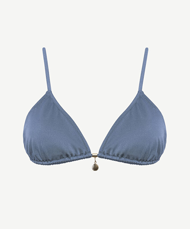 Boncuk Detaylı Üçgen Bikini Üst
