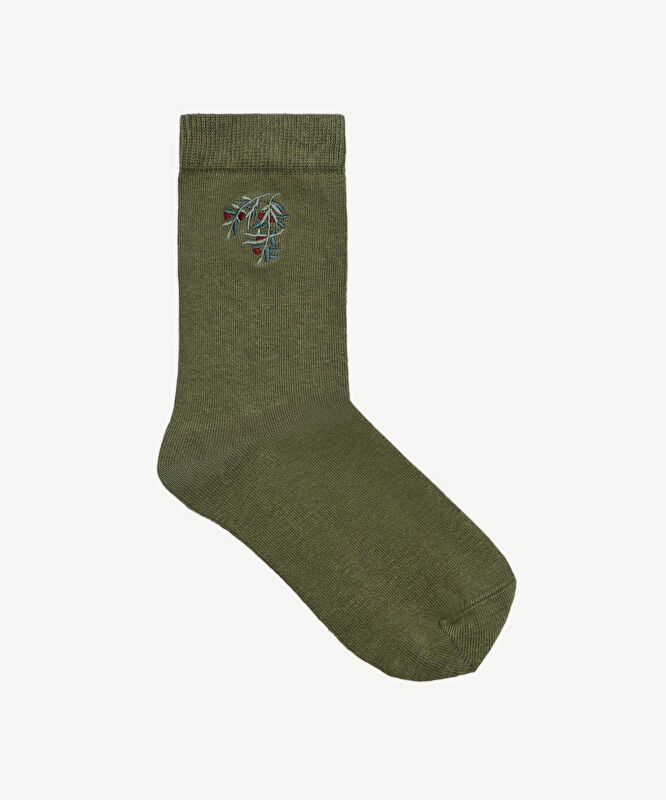 Nakış Detaylı Uzun Çorap