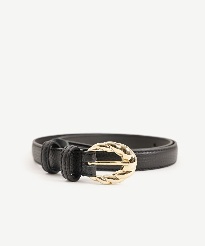 Yuvarlak Tokalı Deri Kemer