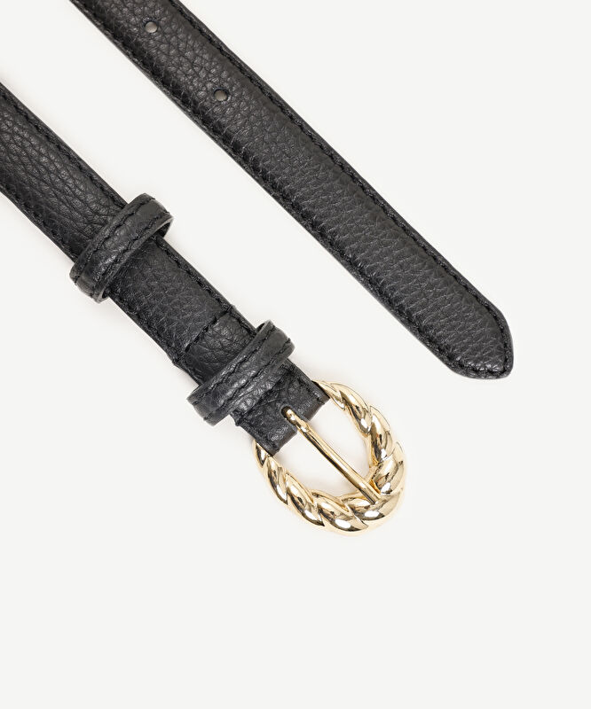 Yuvarlak Tokalı Deri Kemer