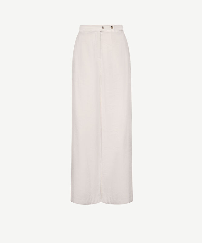 Kruvaze Kapamalı Düz Kesim Pantolon