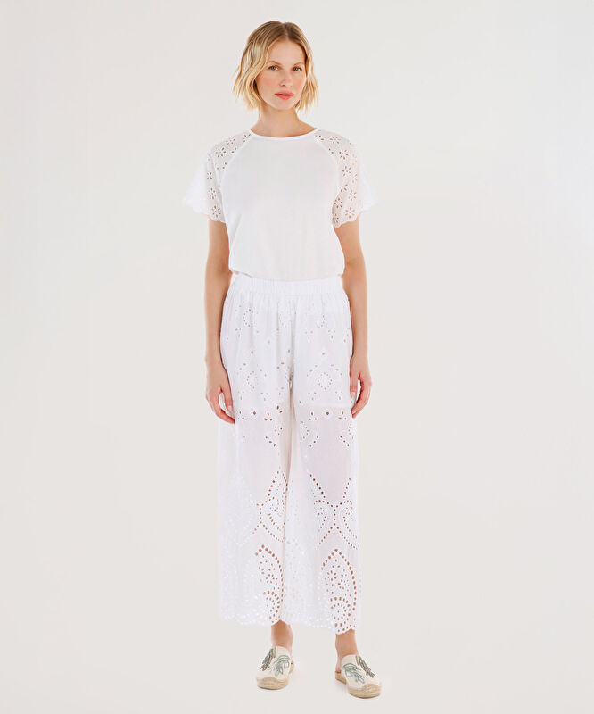 Brode Detayli Uzun Paçalı Pantolon