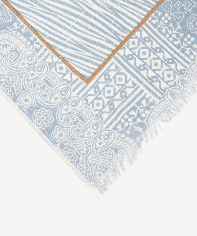 Keten Karışımlı Desenli Şal