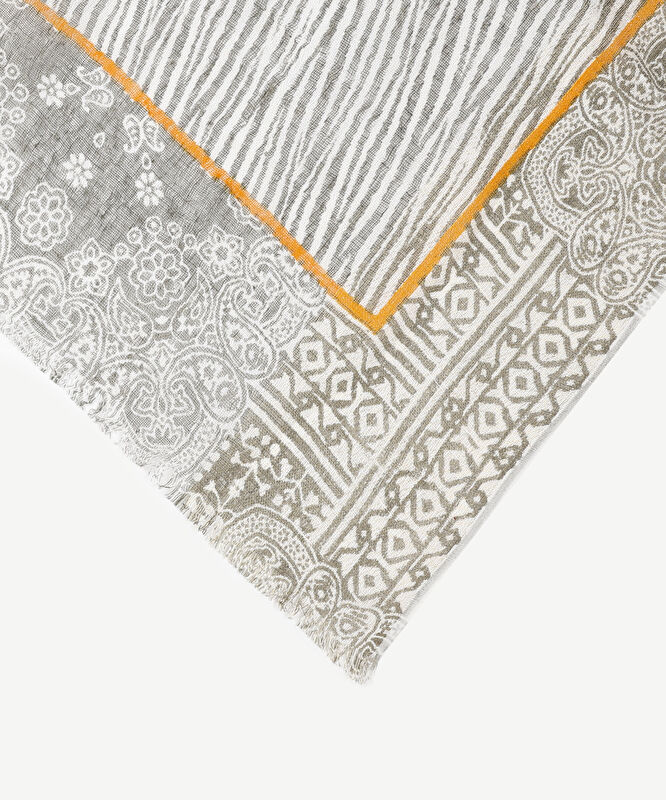 Keten Karışımlı Desenli Şal