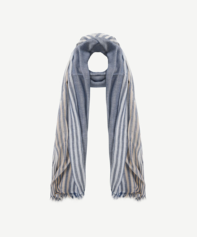 Çizgili Ve Lurex Detaylı Şal