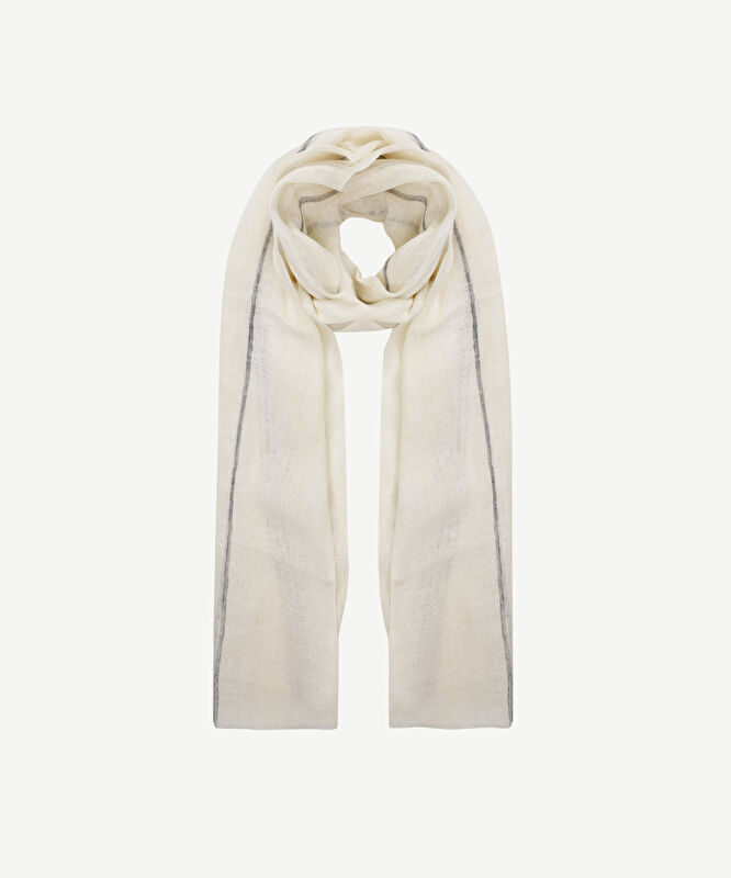 Çizglili Keten Şal