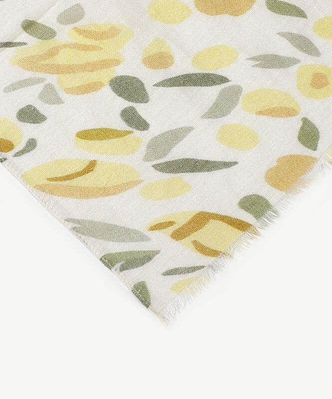 Keten Karışımlı Limon Desenli Şal