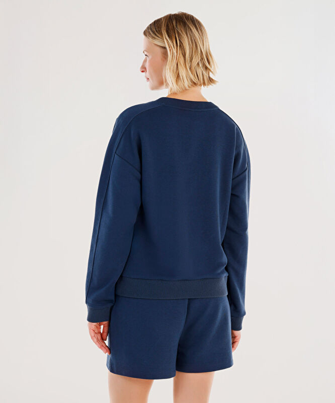Cepli Bisiklet Yaka Sweatshirt