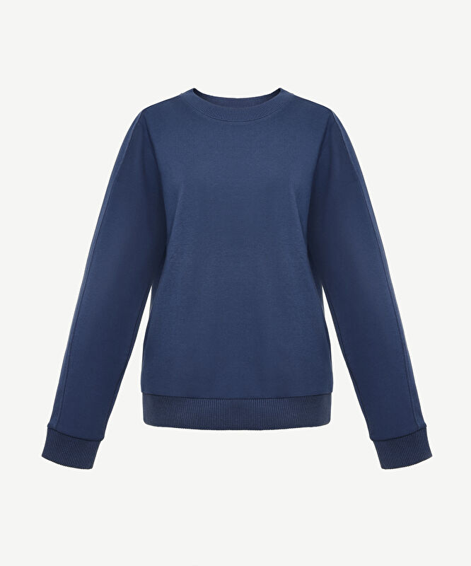 Cepli Bisiklet Yaka Sweatshirt