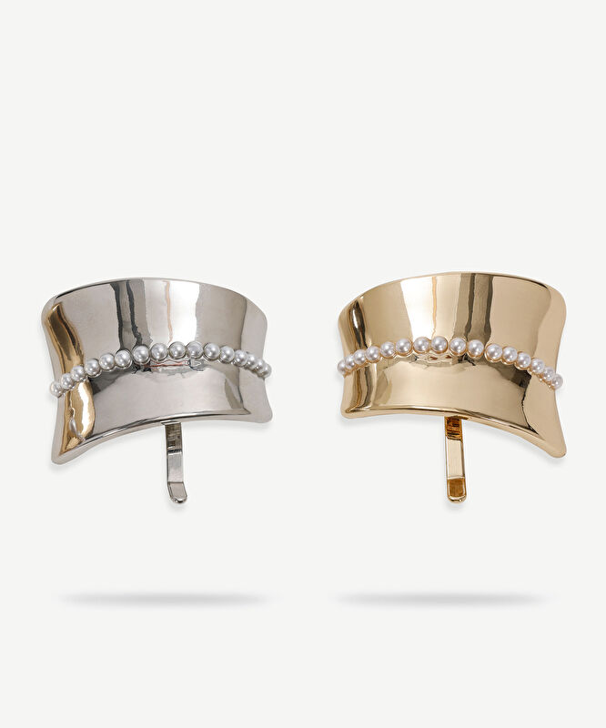 Akrilik İnci Detaylı 2' Li Toka Seti