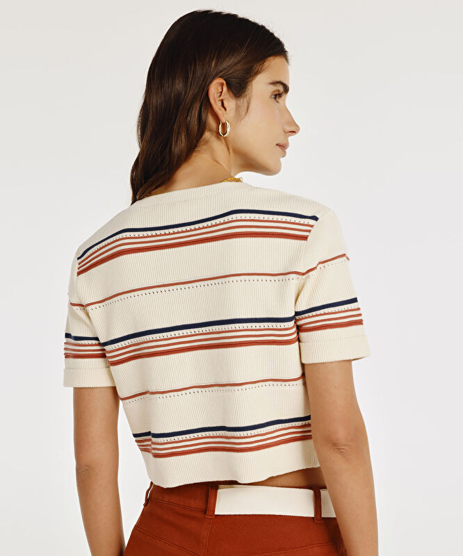 Bisiklet Yakalı Kısa Kollu Hırka