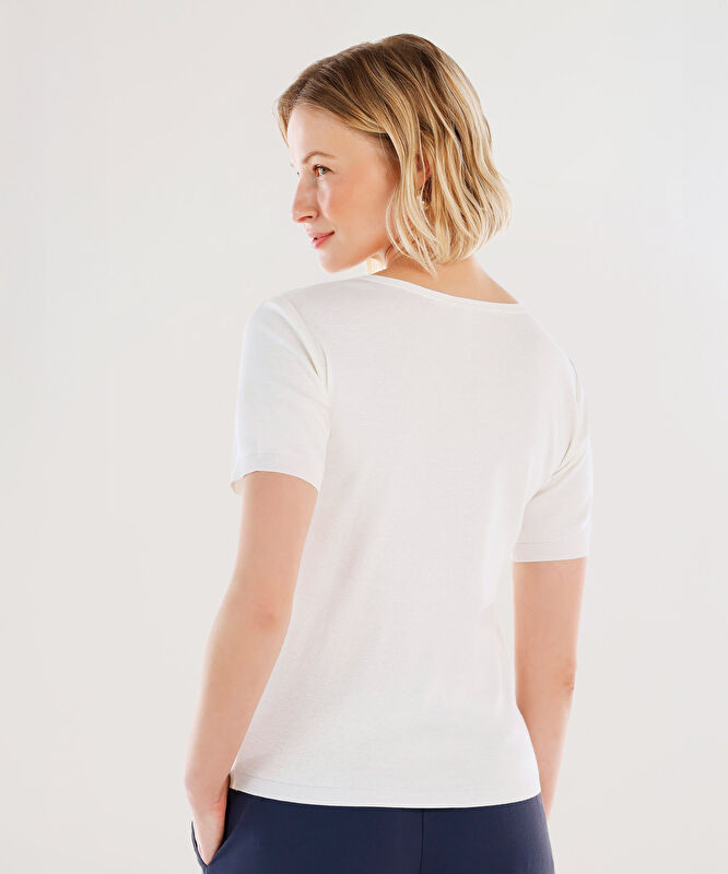 Bisiklet Yaka Yarım Kollu Triko Hırka