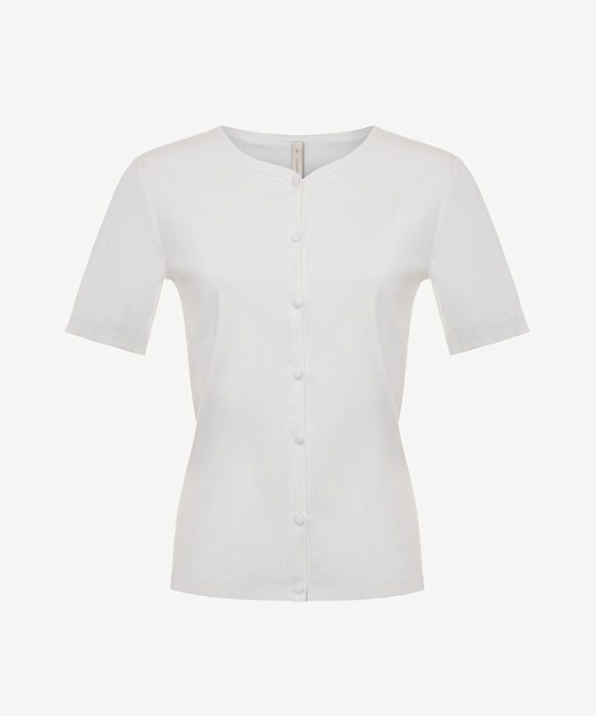 Bisiklet Yaka Yarım Kollu Triko Hırka