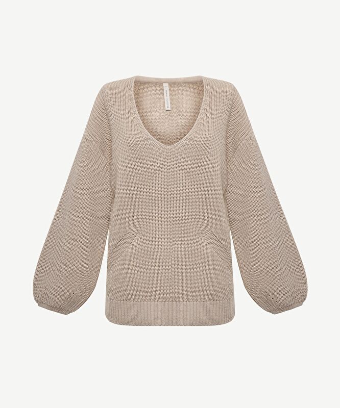 V Yakalı Uzun Kollu Triko