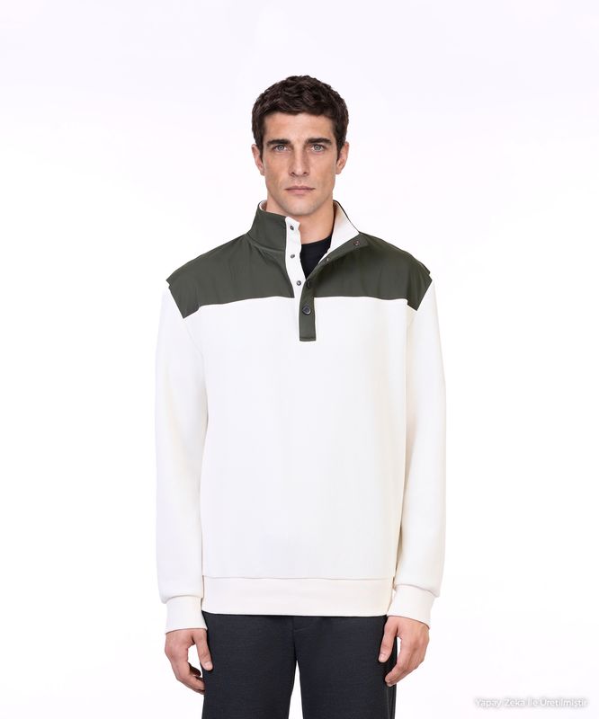 Regular Dik Yaka Uzun Kol Sweatshirt