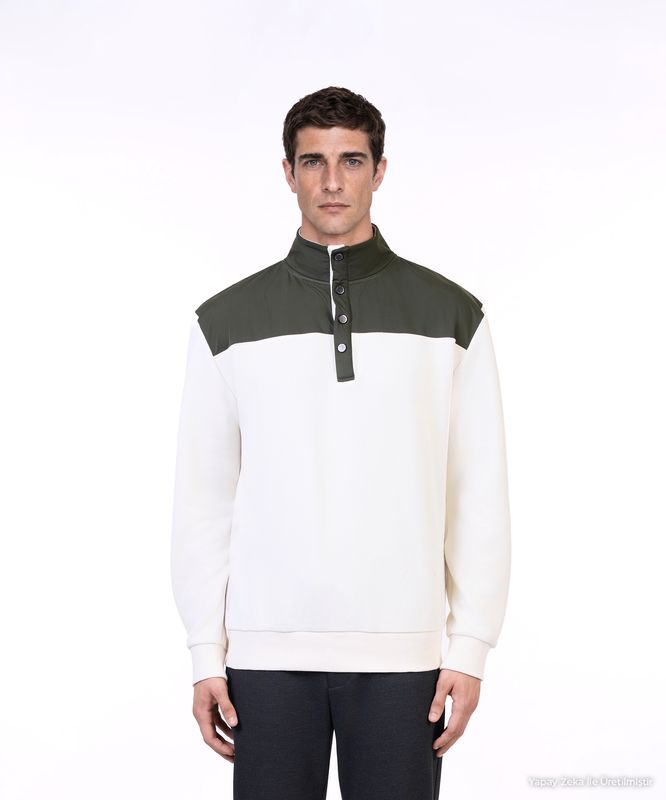 Regular Dik Yaka Uzun Kol Sweatshirt