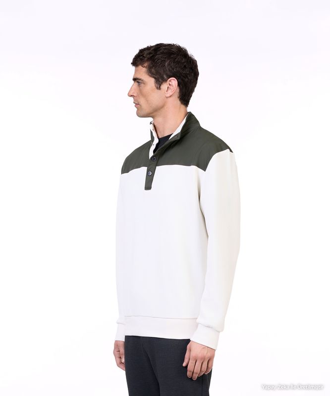 Regular Dik Yaka Uzun Kol Sweatshirt
