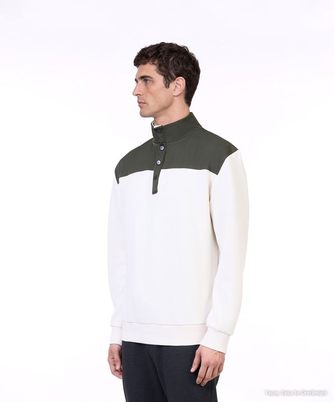 Regular Dik Yaka Uzun Kol Sweatshirt