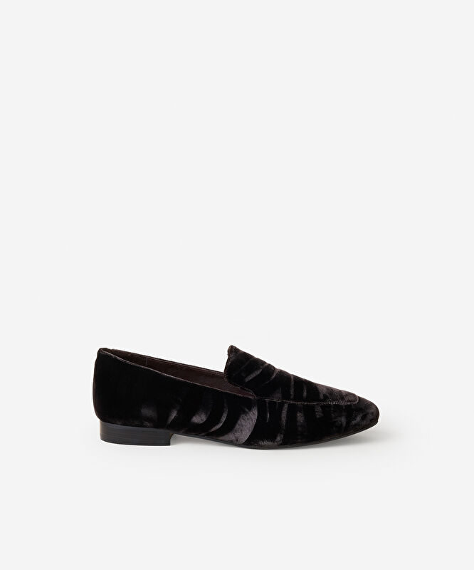 Kadife Zebra Baskılı Loafer