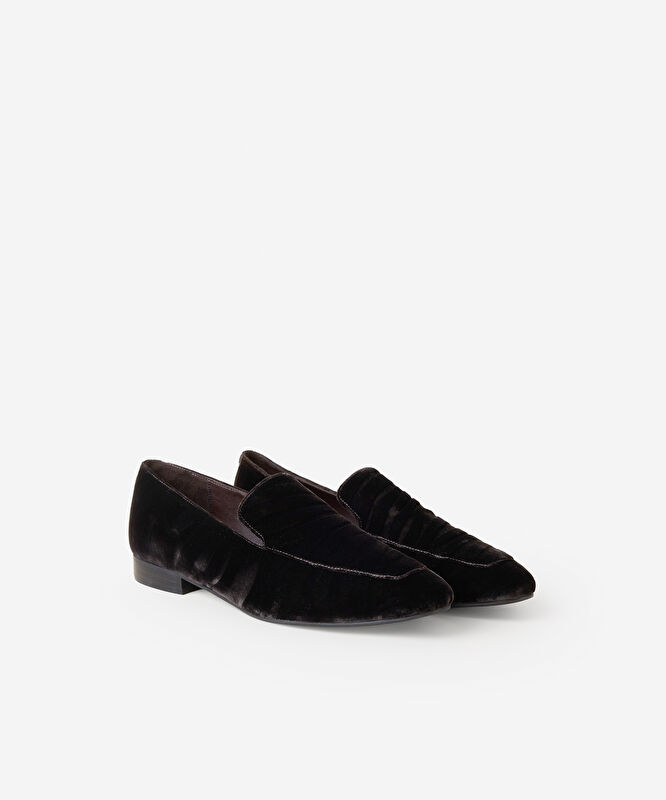 Kadife Zebra Baskılı Loafer