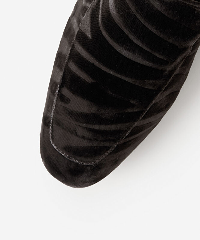 Kadife Zebra Baskılı Loafer