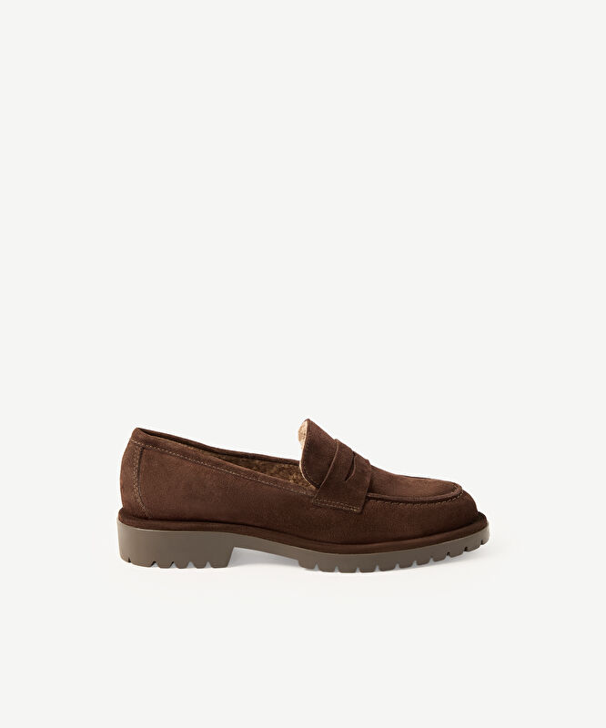 Kürklü Süet Loafer