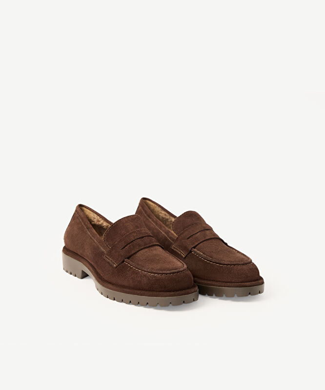 Kürklü Süet Loafer