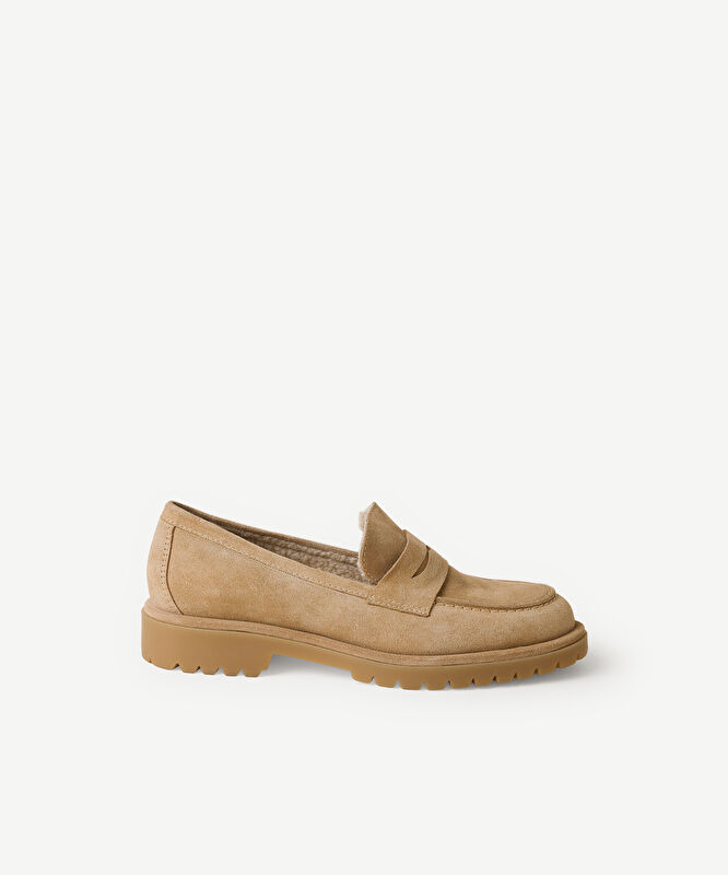 Kürklü Süet Loafer