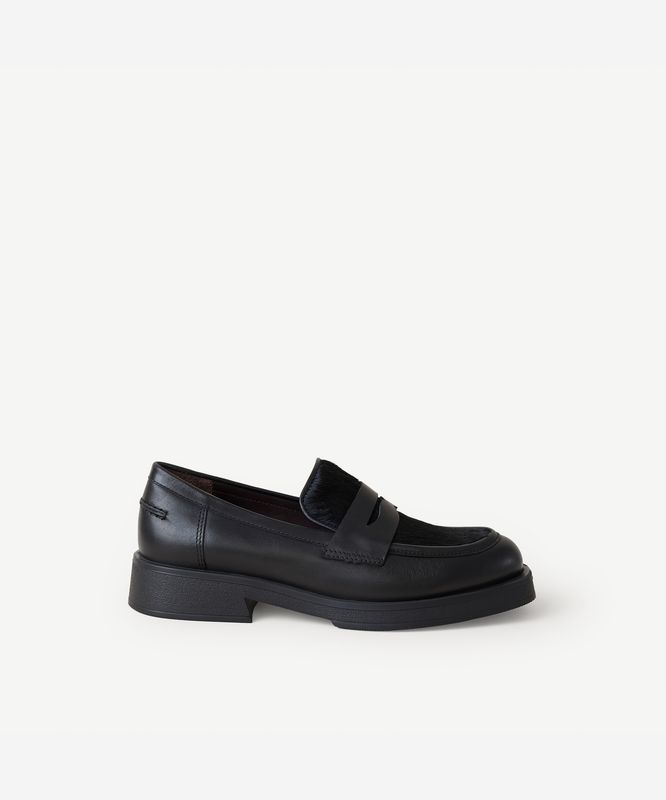 Tay Tüylü Deri Loafer
