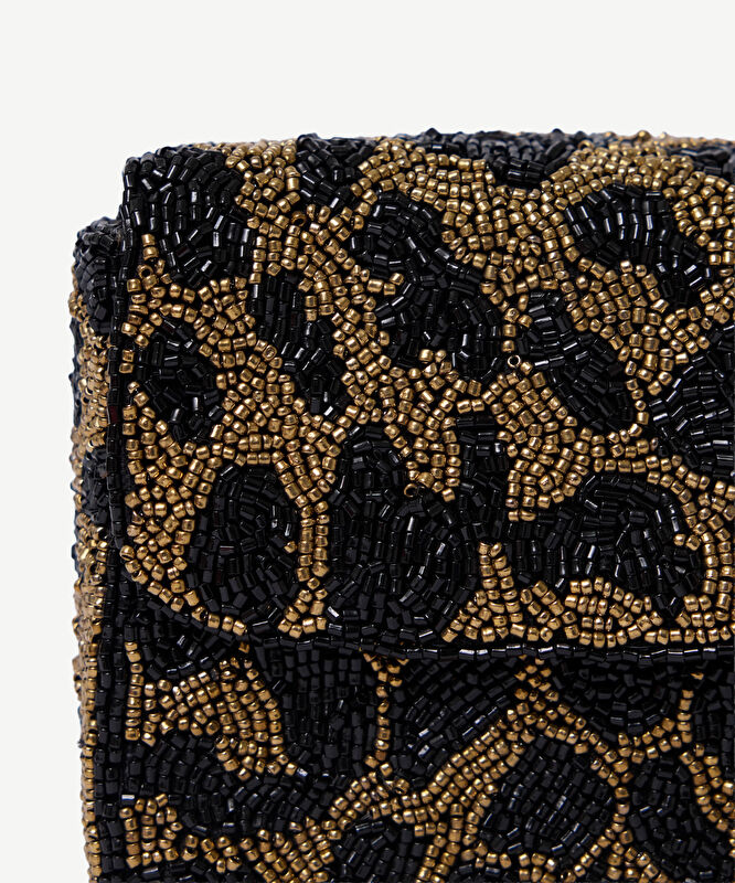 Leopar Desenli İşlemeli Omuz Çantası