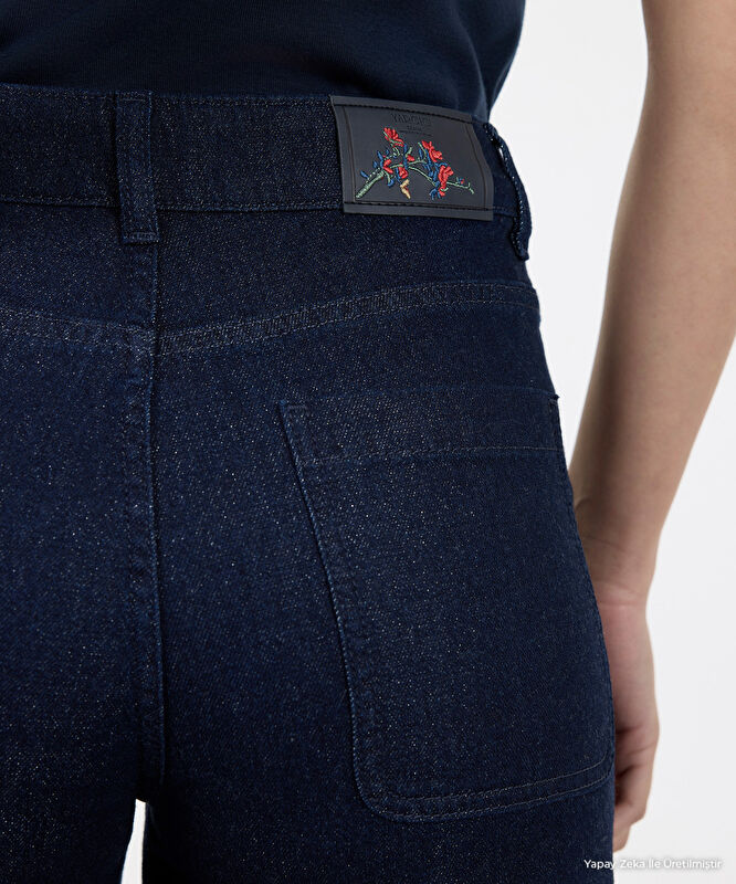 Denim Geniş Düşük Bel Pantolon