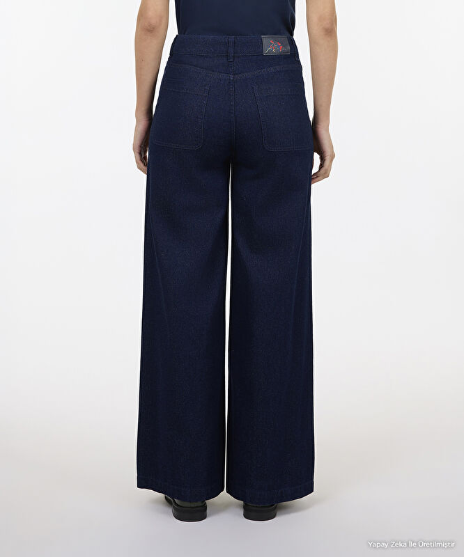 Denim Geniş Düşük Bel Pantolon