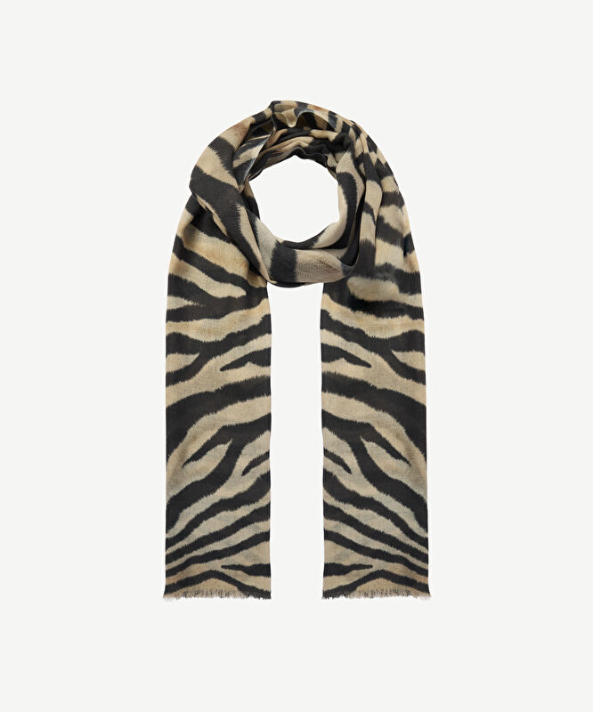 Zebra Desenli Yün Şal