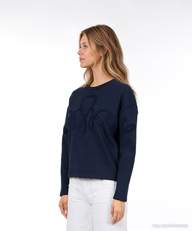Regular Bisiklet Yaka Uzun Kol Sweatshirt