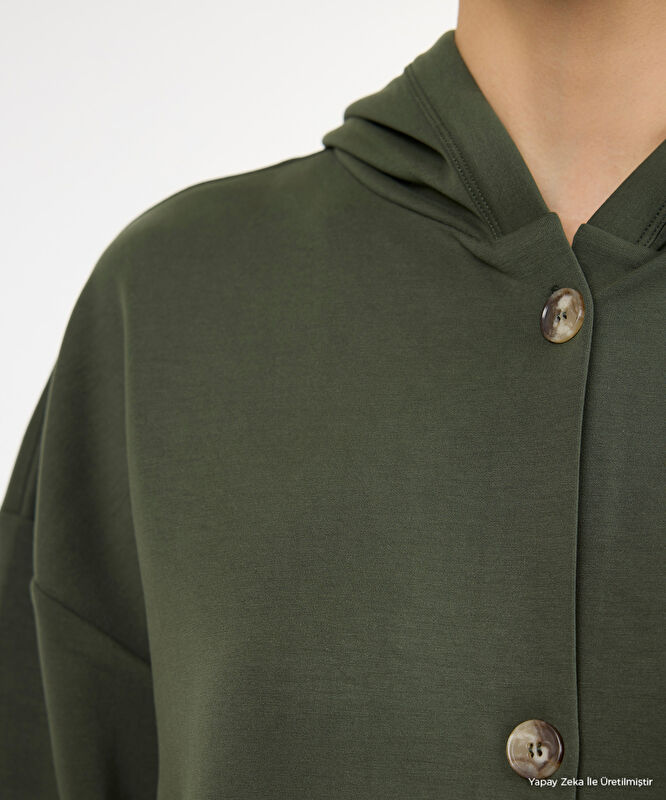 Regular Kapüşonlu Yaka Uzun Kol Sweatshirt
