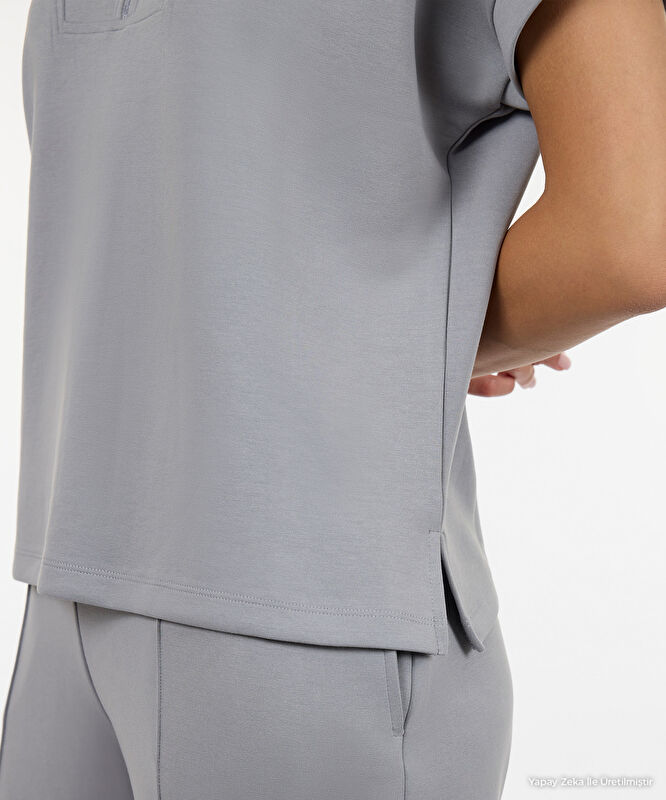 Regular Polo Yaka Kısa Kol Sweatshirt