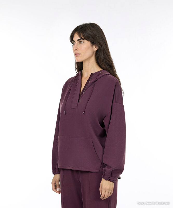 Regular Kapüşonlu Yaka Uzun Kol Sweatshirt
