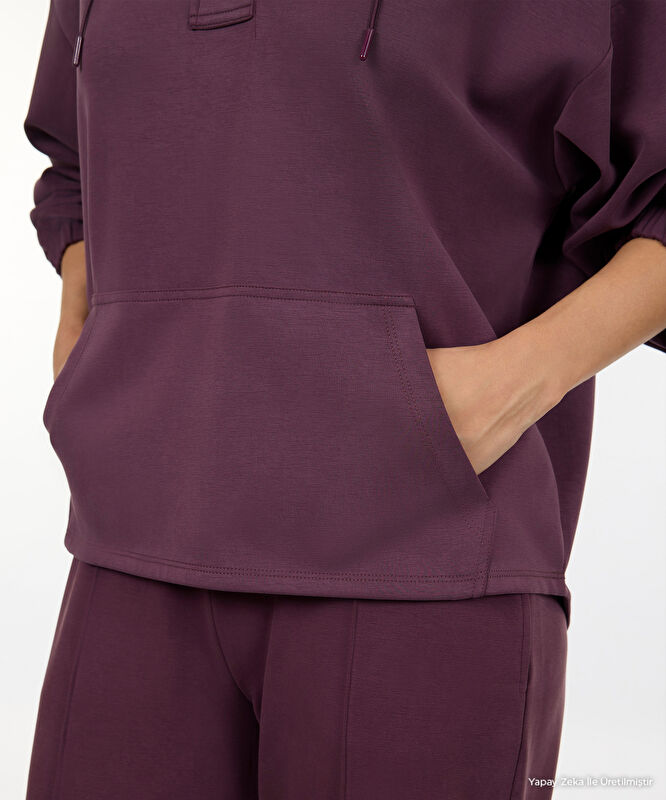 Regular Kapüşonlu Yaka Uzun Kol Sweatshirt
