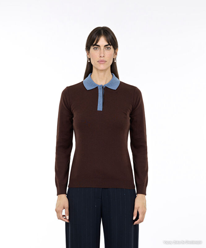 Regular Polo Yaka Uzun Kol Kazak
