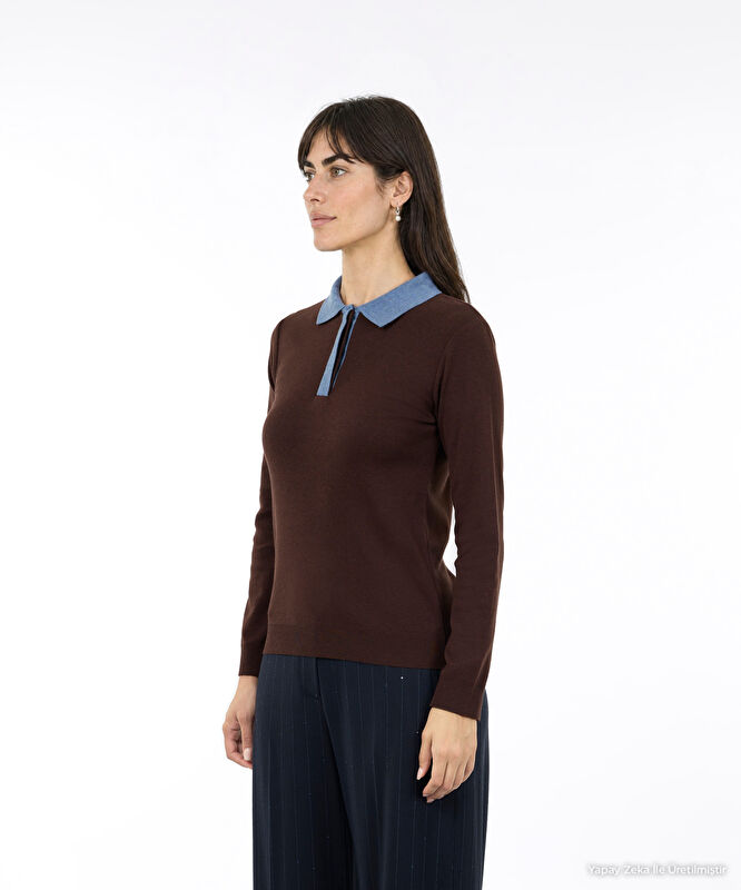 Regular Polo Yaka Uzun Kol Kazak
