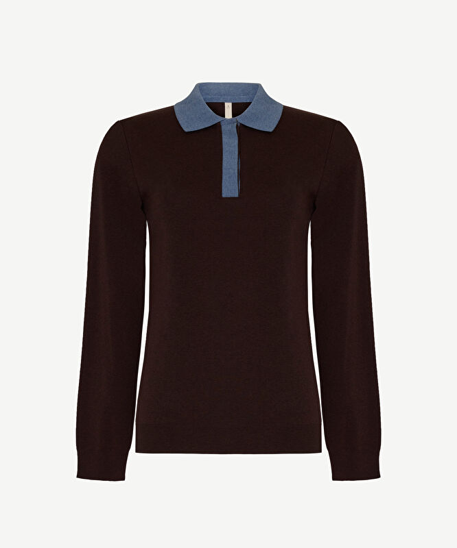 Regular Polo Yaka Uzun Kol Kazak