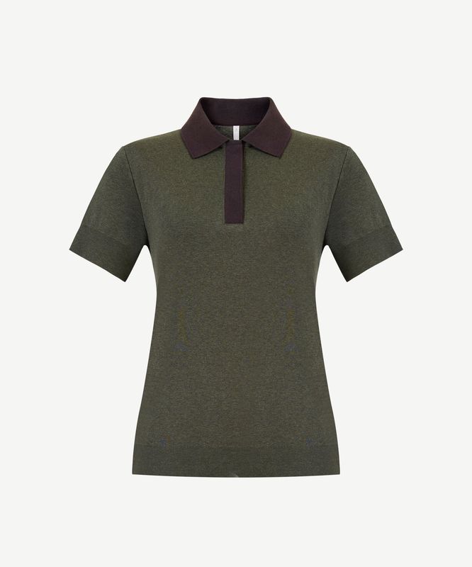 Pamuk Regular Polo Yaka Kısa Kol Kazak
