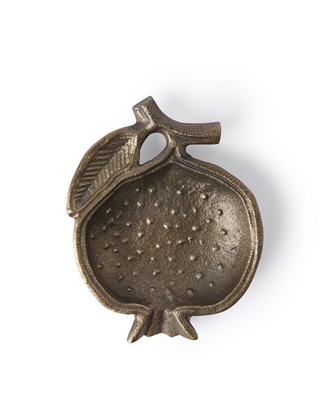 Nar Formlu Metal Dekoratif Kase(14x11x2 Cm)
