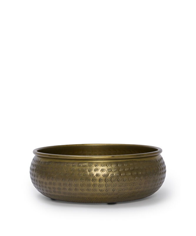 Yuvarlak Metal Dekoratif Kase(30x10 Cm)