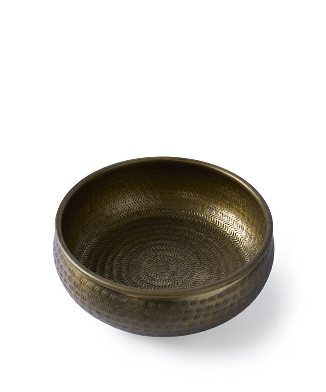 Yuvarlak Metal Dekoratif Kase(30x10 Cm)