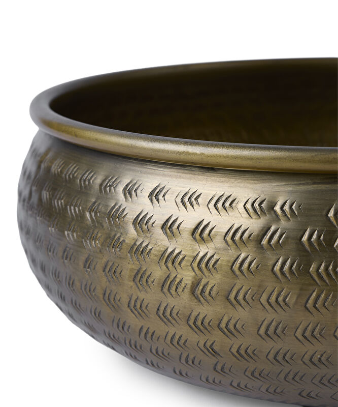 Yuvarlak Metal Dekoratif Kase(30x10 Cm)