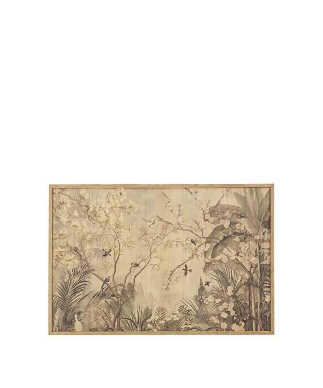 Çiçek Desenli Bambu Tablo(80x120x3 Cm)