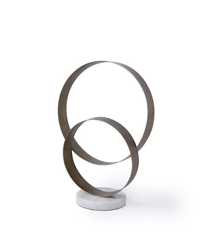 Mermer Standlı Metal Obje(20x10x28 Cm)